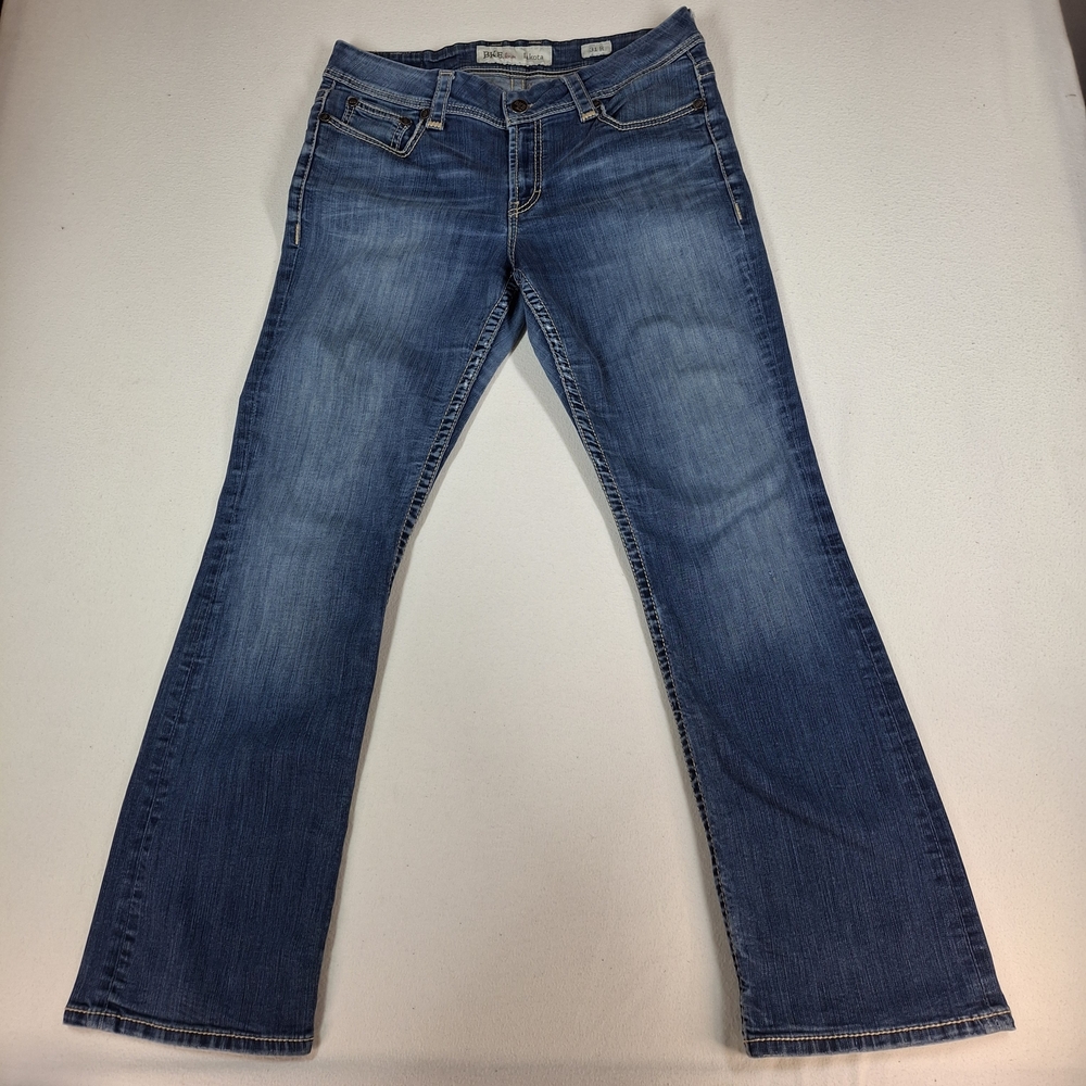 BKE Dakota Jeans Straight Leg Stretch 31 Regular Med Wash Lower Pocket Embroider